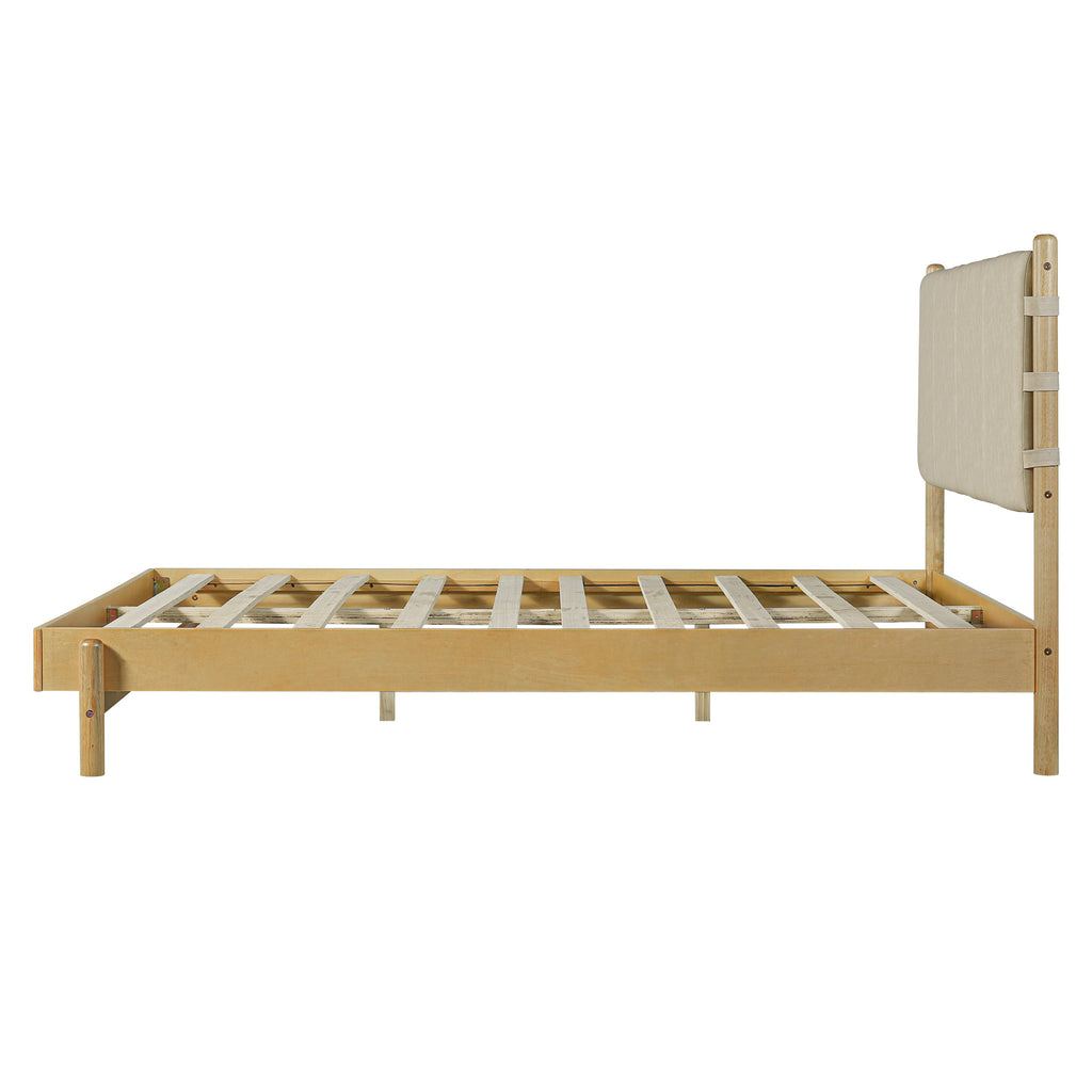 Premium Queen Size Rubber Wood Platform Bed Frame