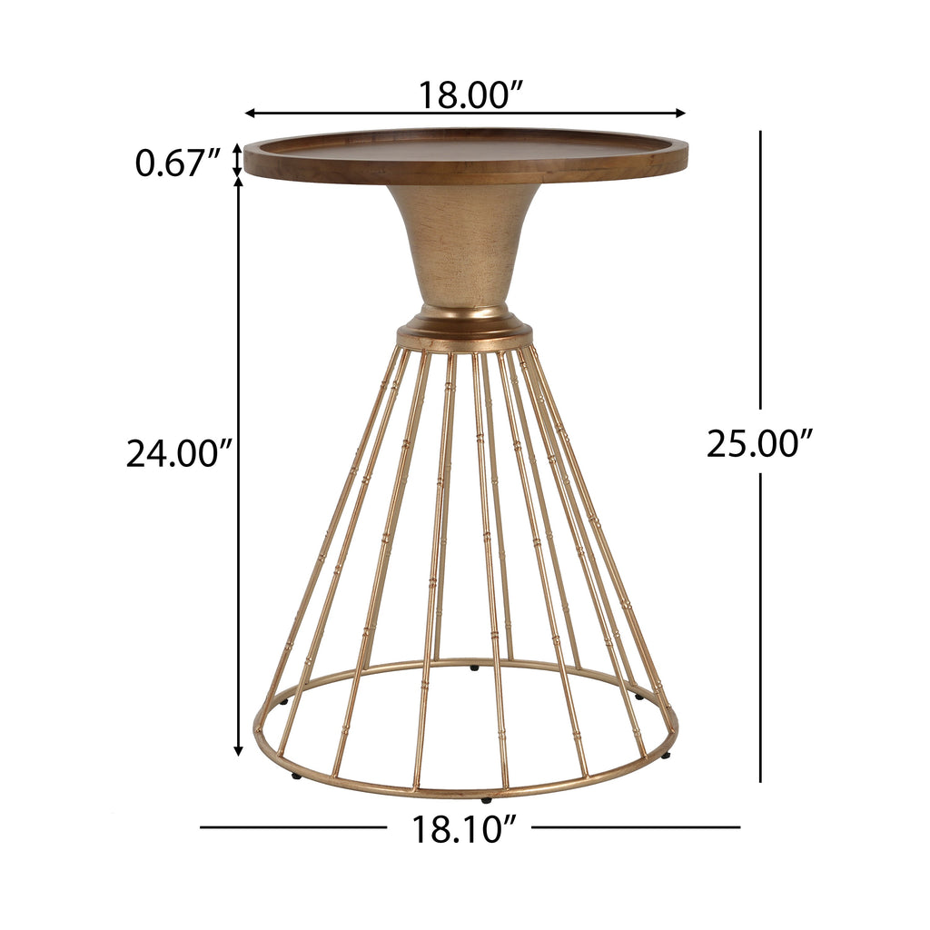 Hollow Edge Retro Art Pine Side Table