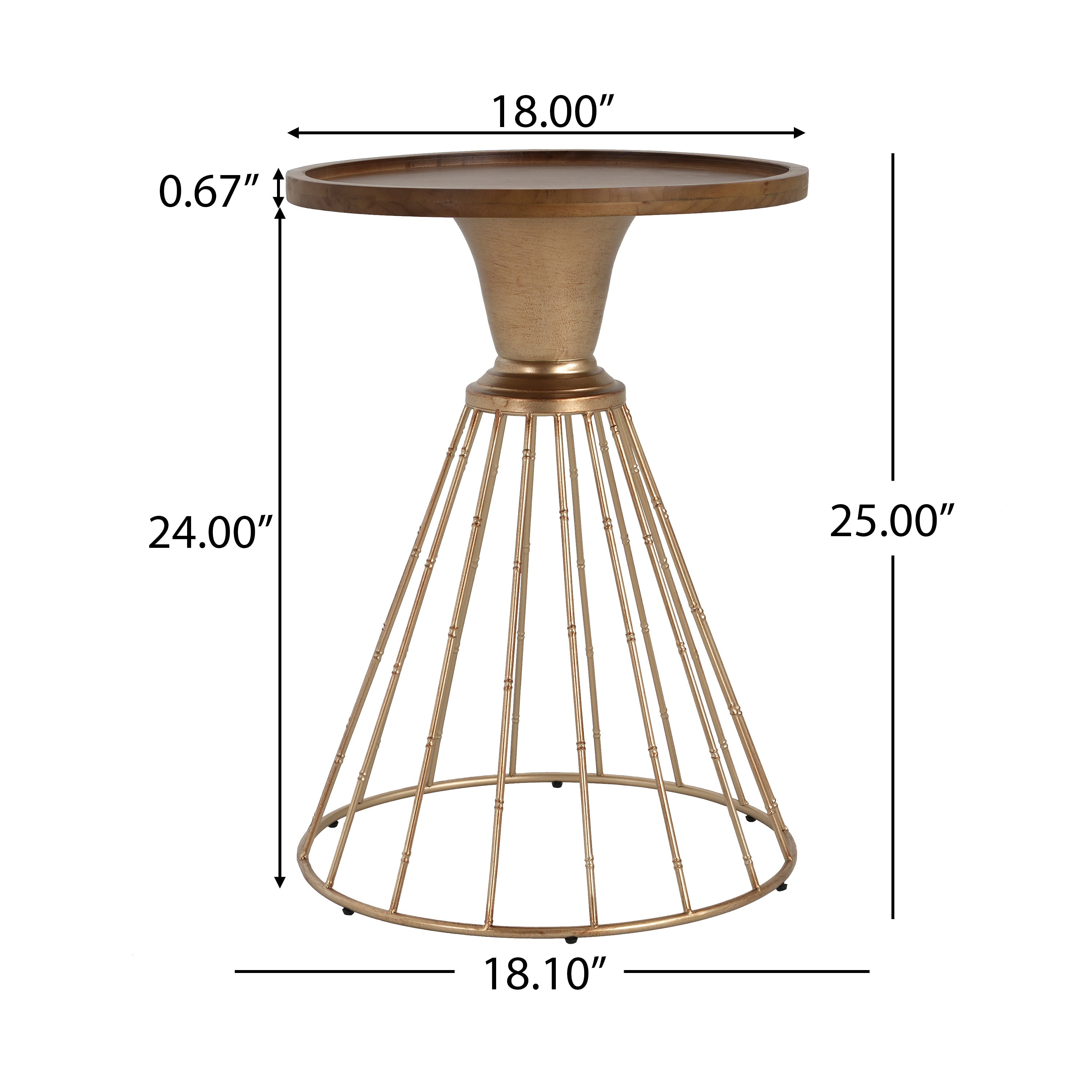 Hollow Edge Retro Art Pine Side Table