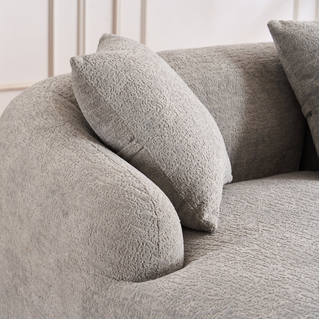Boneless L-Shape Sectional Sofa with Curved Chaise