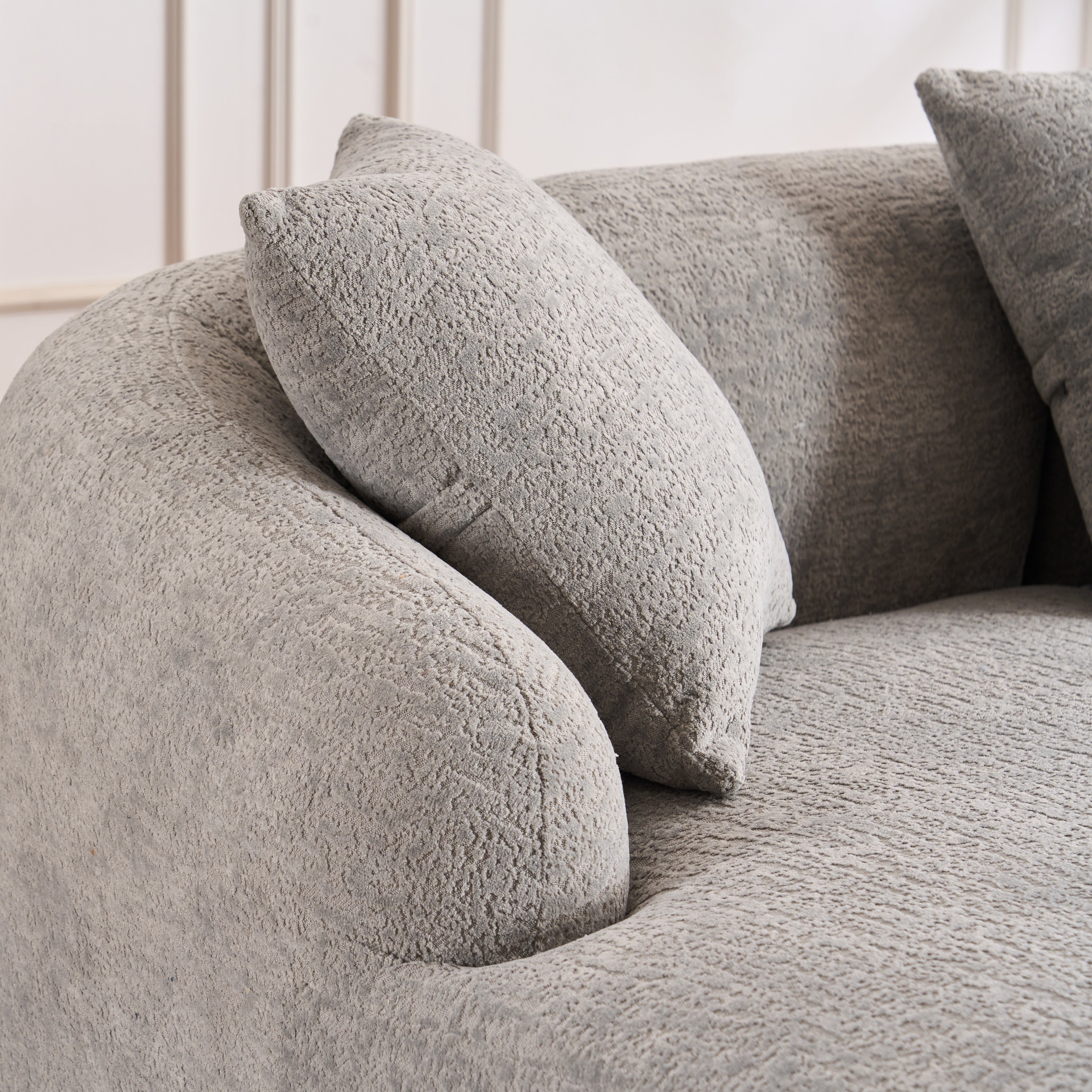 Boneless L-Shape Sectional Sofa with Curved Chaise