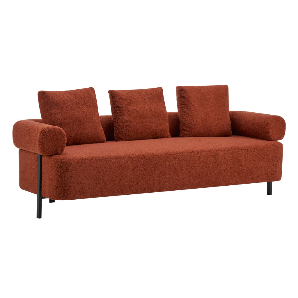 78' Modern Upholstered Sofa with 3 Plush Pillows