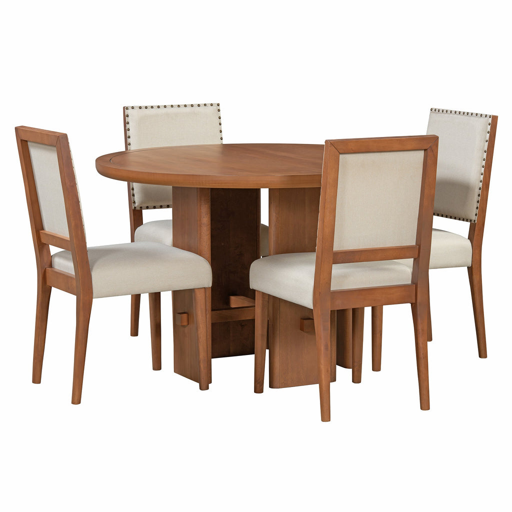 Minimalist Farmhouse Round Dining Table Set