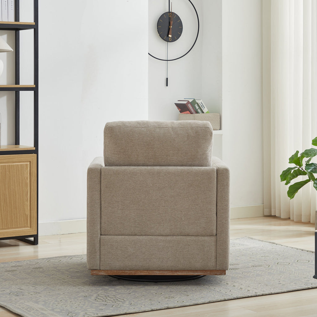 Modern Square Chenille Upholstered Swivel Accent Chair