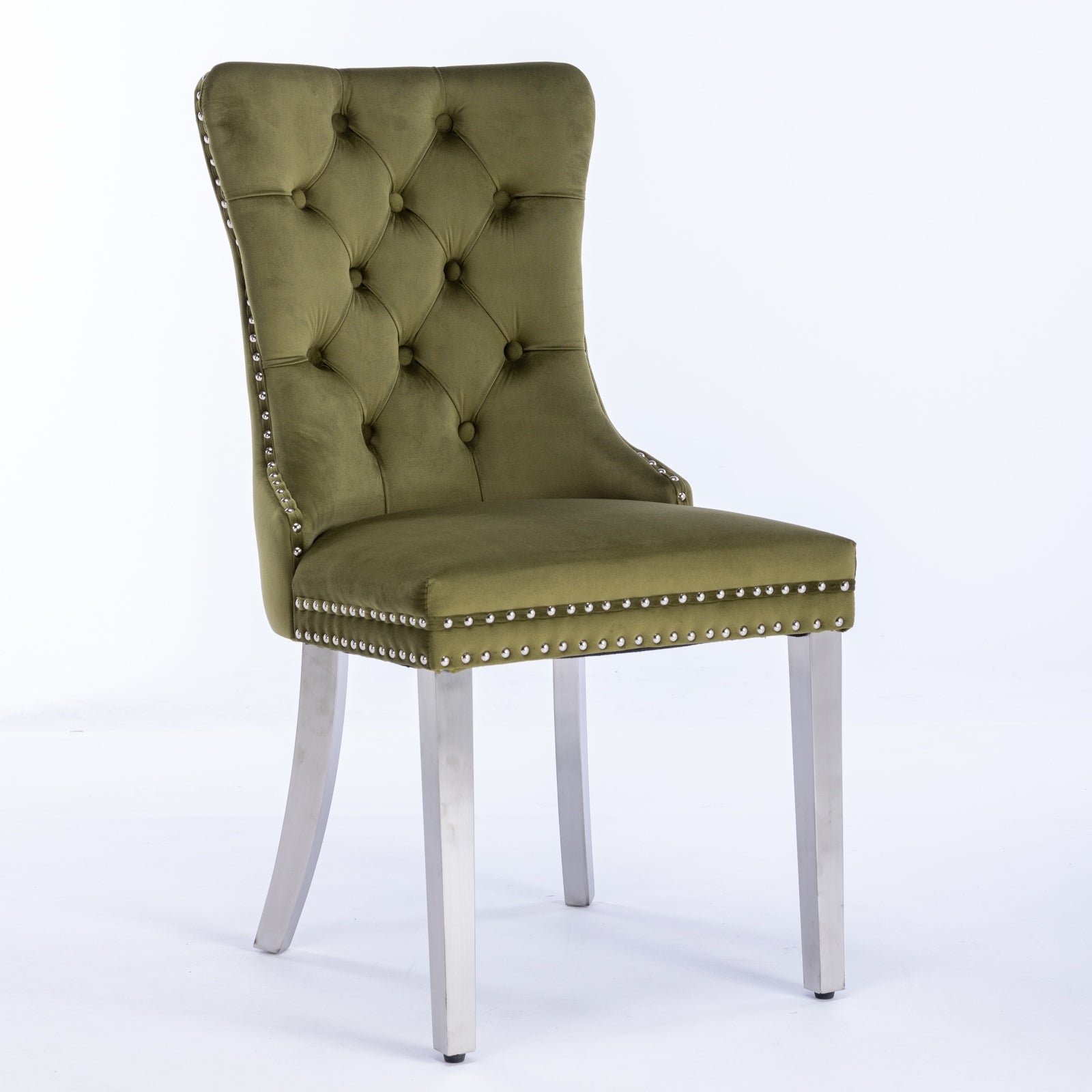 Modern High-end Tufted Solid Wood Velvet Dining Chairs (Set of 2)