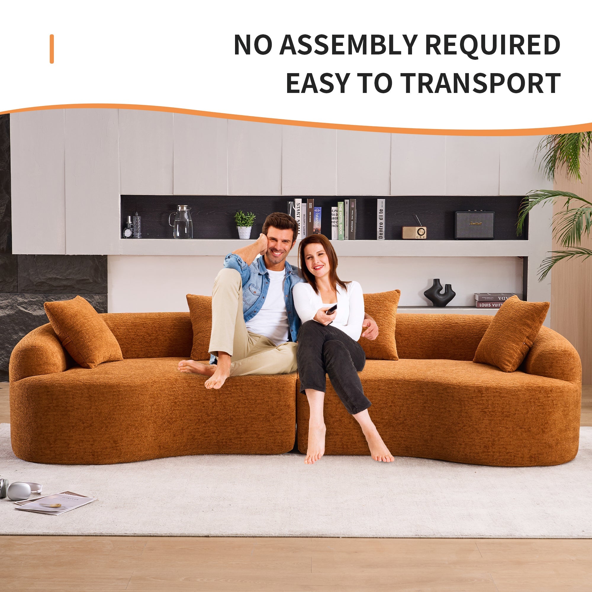 30D High-Density Sponge Sectional Couch for Living Room