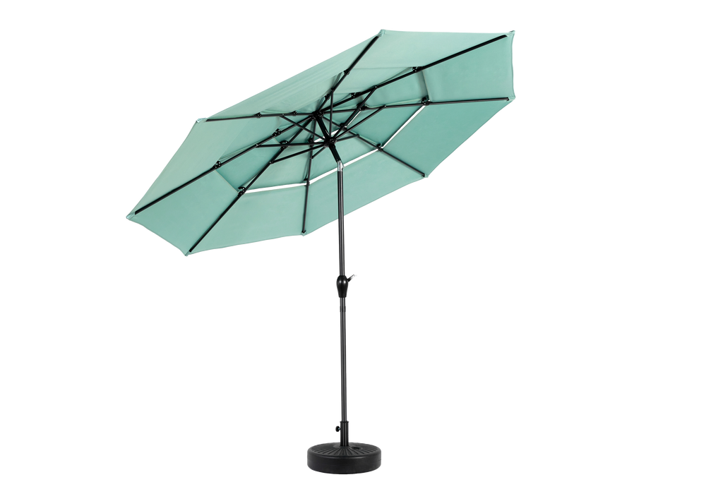 10ft 3-Tier Aluminium Patio Umbrella with Auto-Tilt (No Base)