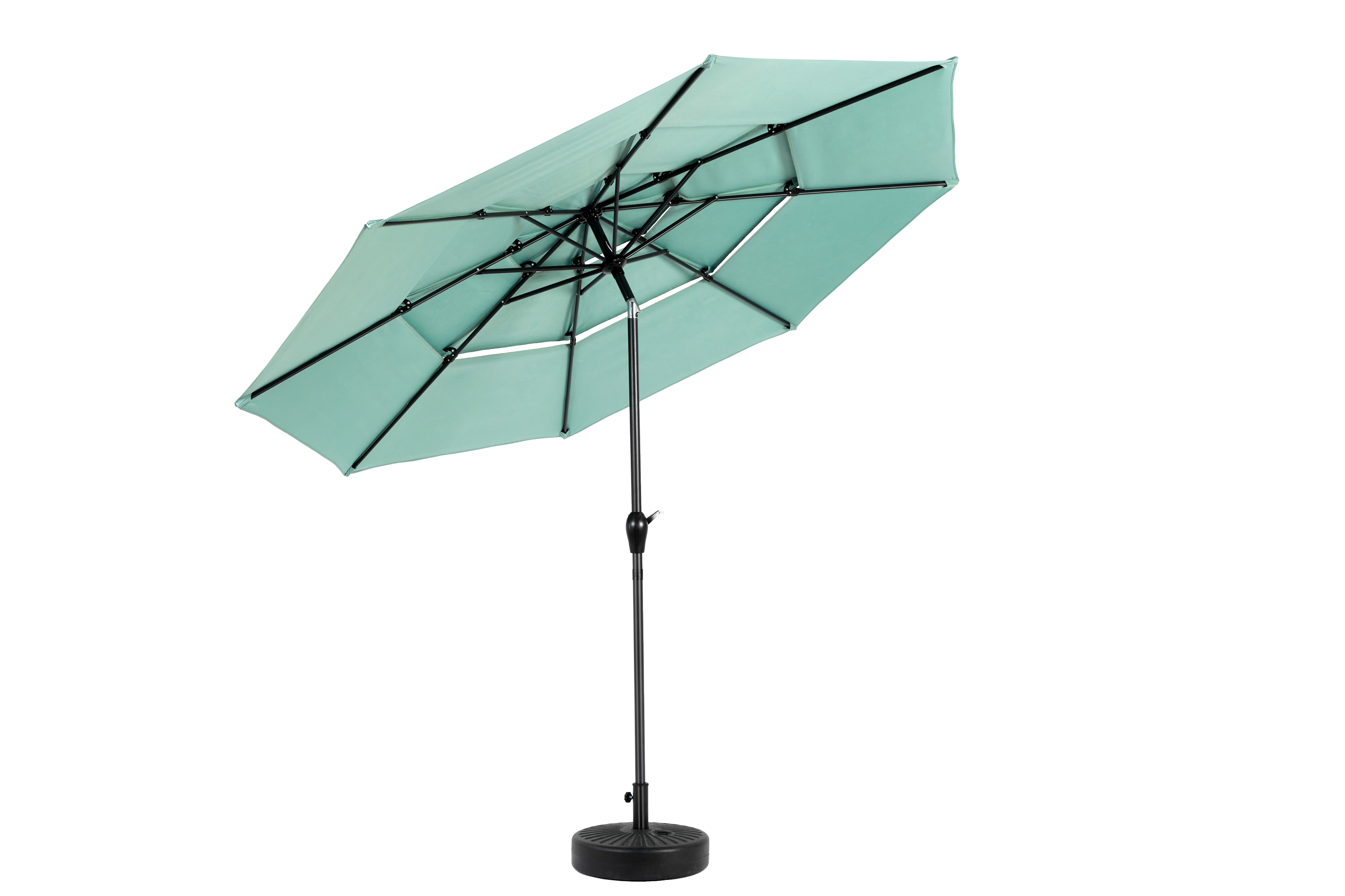 10ft 3-Tier Aluminium Patio Umbrella with Auto-Tilt (No Base)