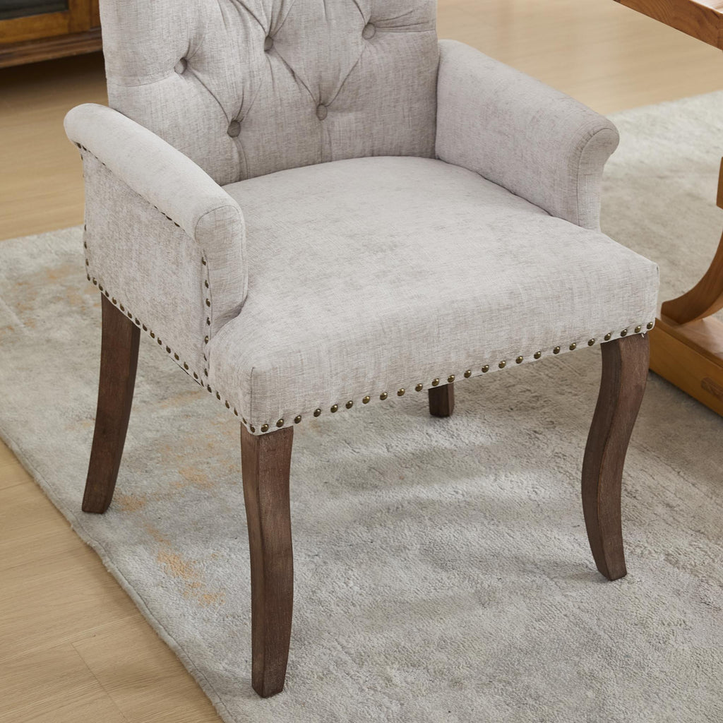 Elegant Upholstered Chenille Fabric Accent Dining Chair