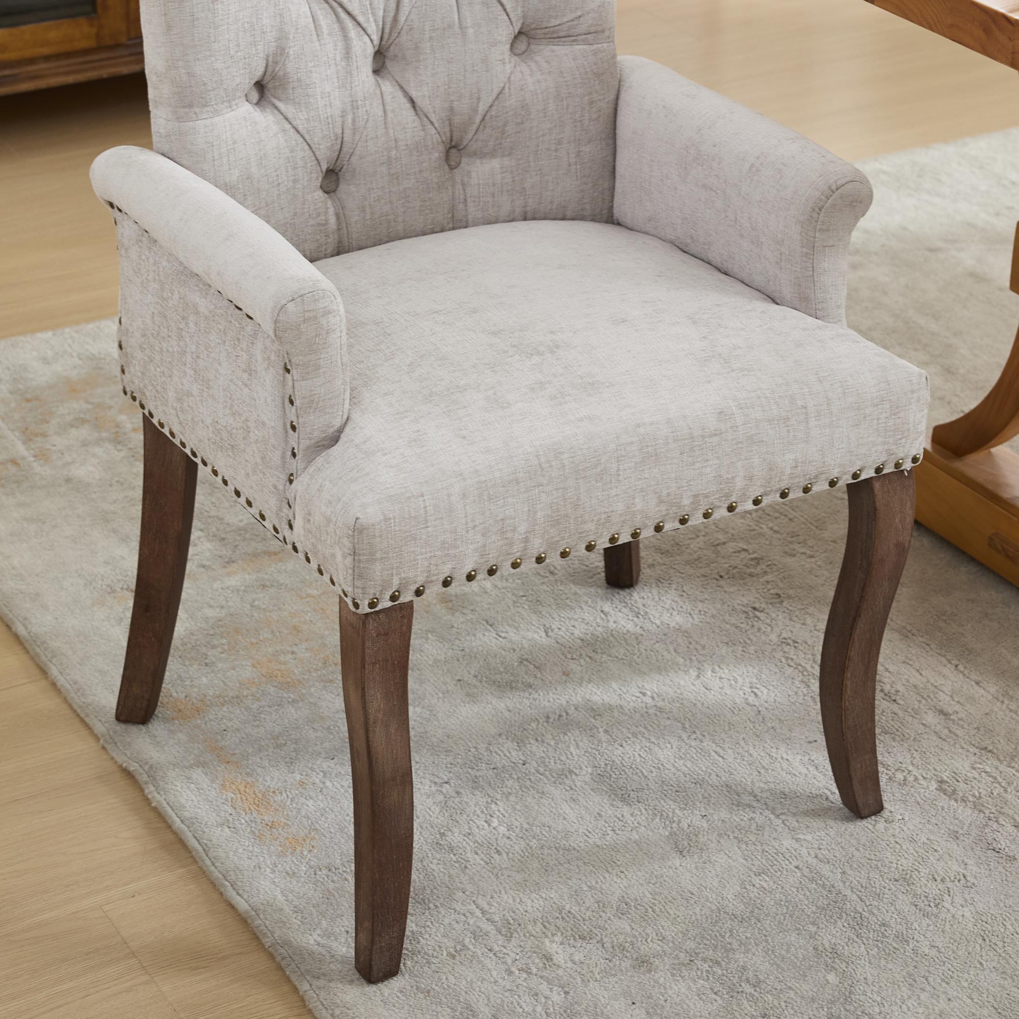 Elegant Upholstered Chenille Fabric Accent Dining Chair