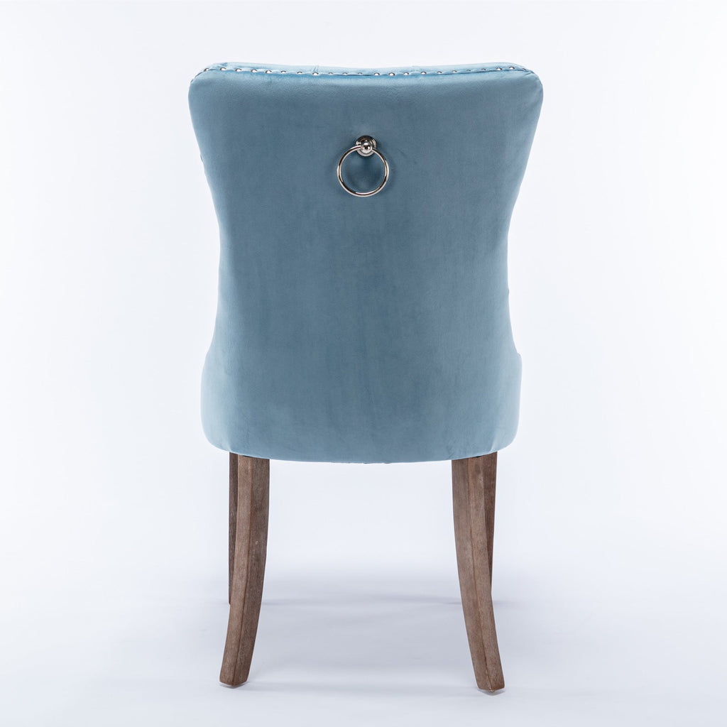 Modern High-end Tufted Solid Wood Velvet Dining Chair(Set of 2)