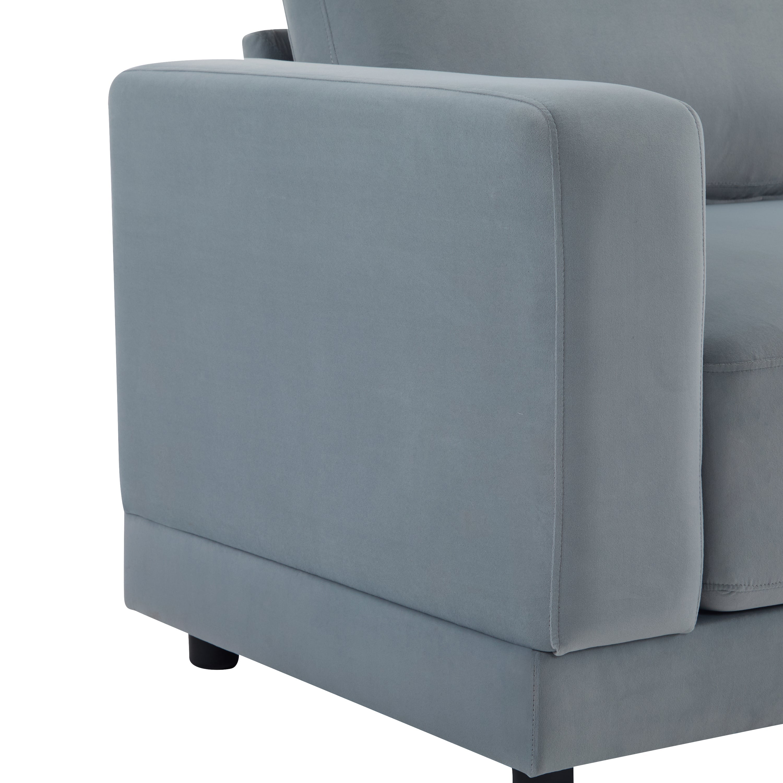81'' Modern Square Arm Sofa with Soft Fabric Upholstery