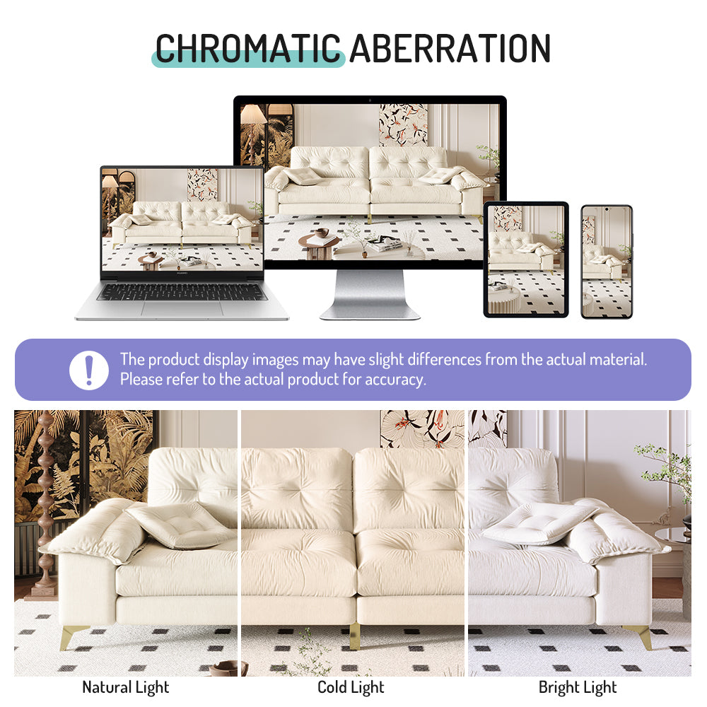 104.7 ' Modern 4-Seat Cloud Sofa with Wide Removable Armrests