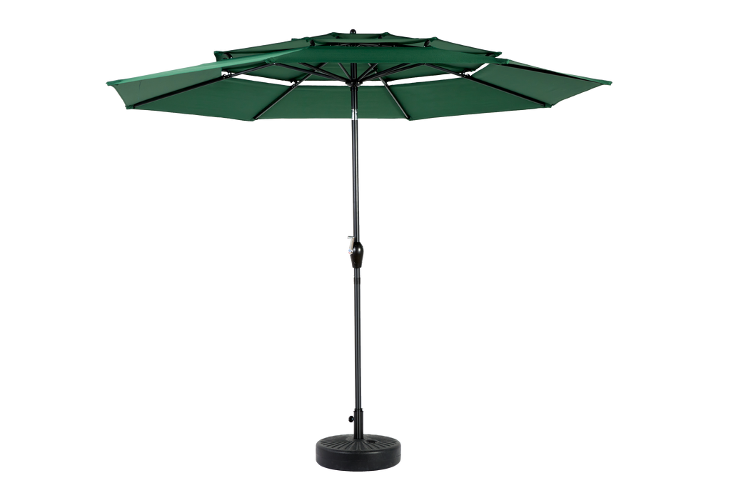 10ft 3-Tier Aluminium Patio Umbrella with Auto-Tilt (No Base)