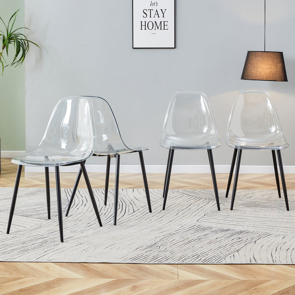 Modern Minimalist Transparent Metal Dining Chairs