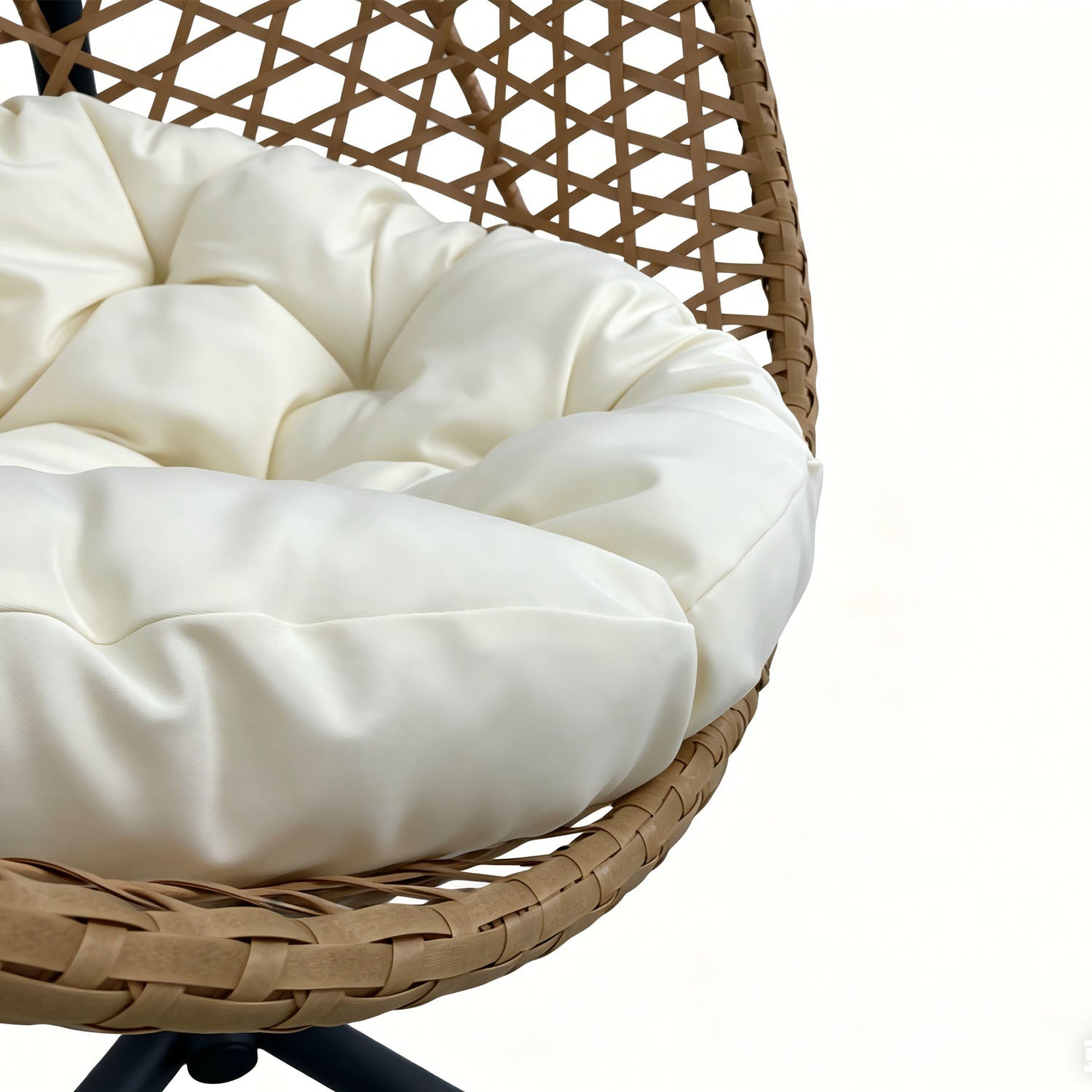Folding PE Rattan Hanging Egg Chair with Aluminum Steel Frame