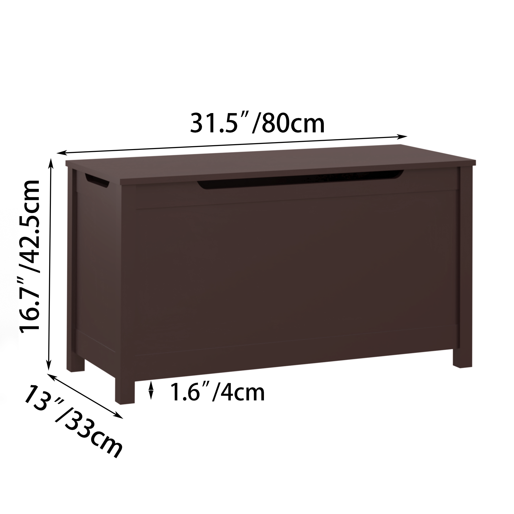 Kids Wooden Toy Box Storage with Safety Hinged Lid for Ages 2+