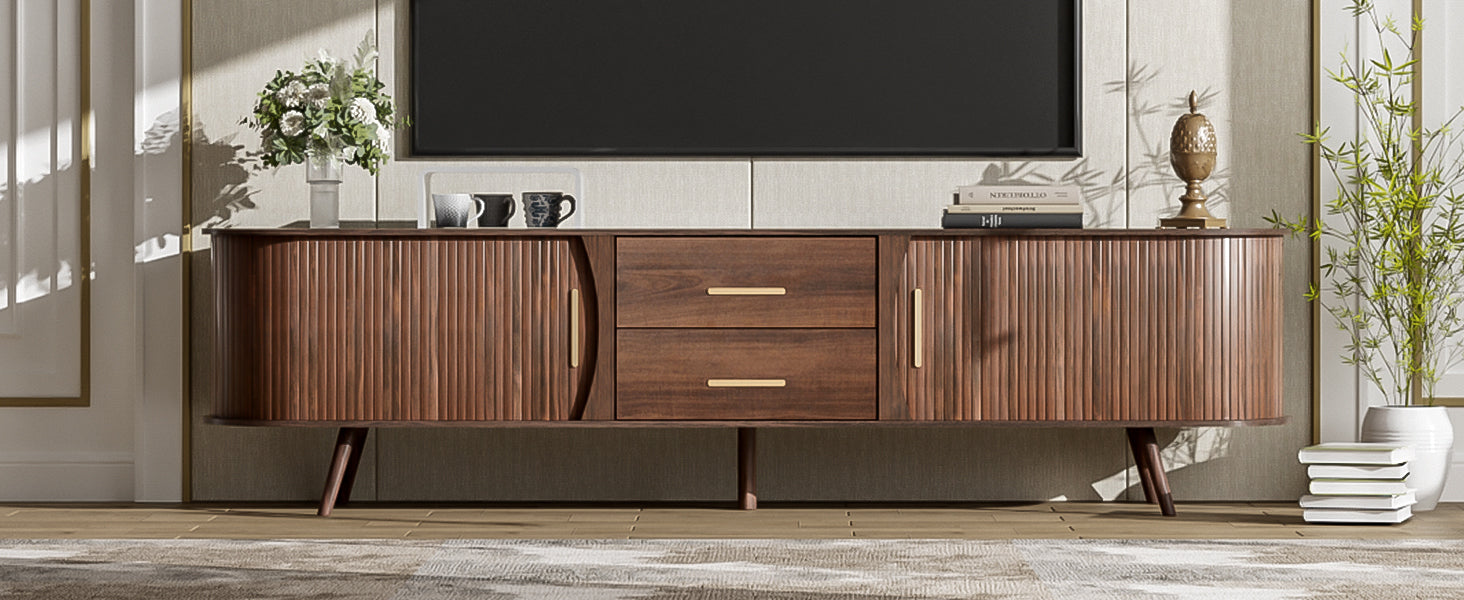 Mid-Century Modern TV Stand for 80' TV