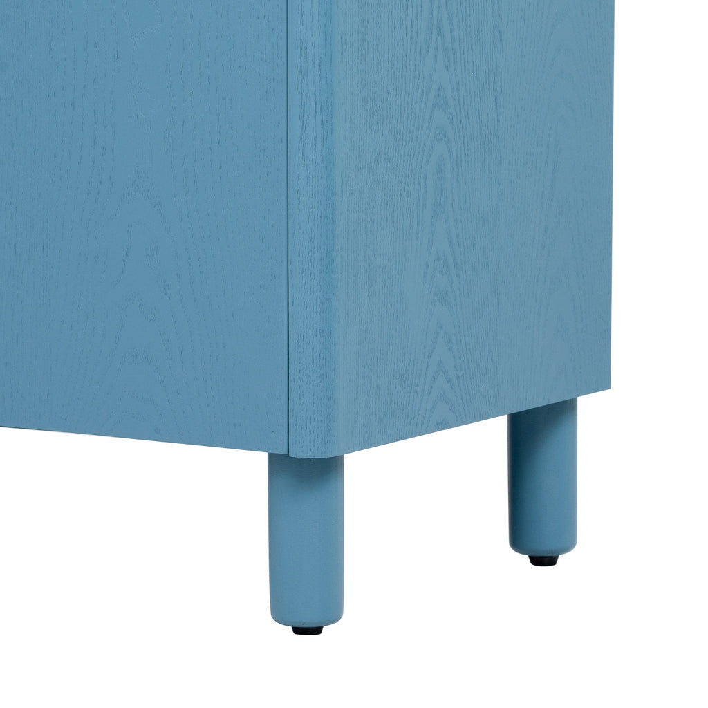 Wood Storage Cabinet with Unique Arc Handles