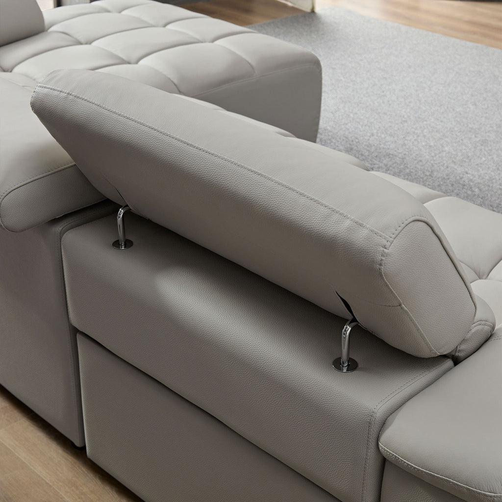 Modern Electric Control Genuine Leather L Shaped Couch