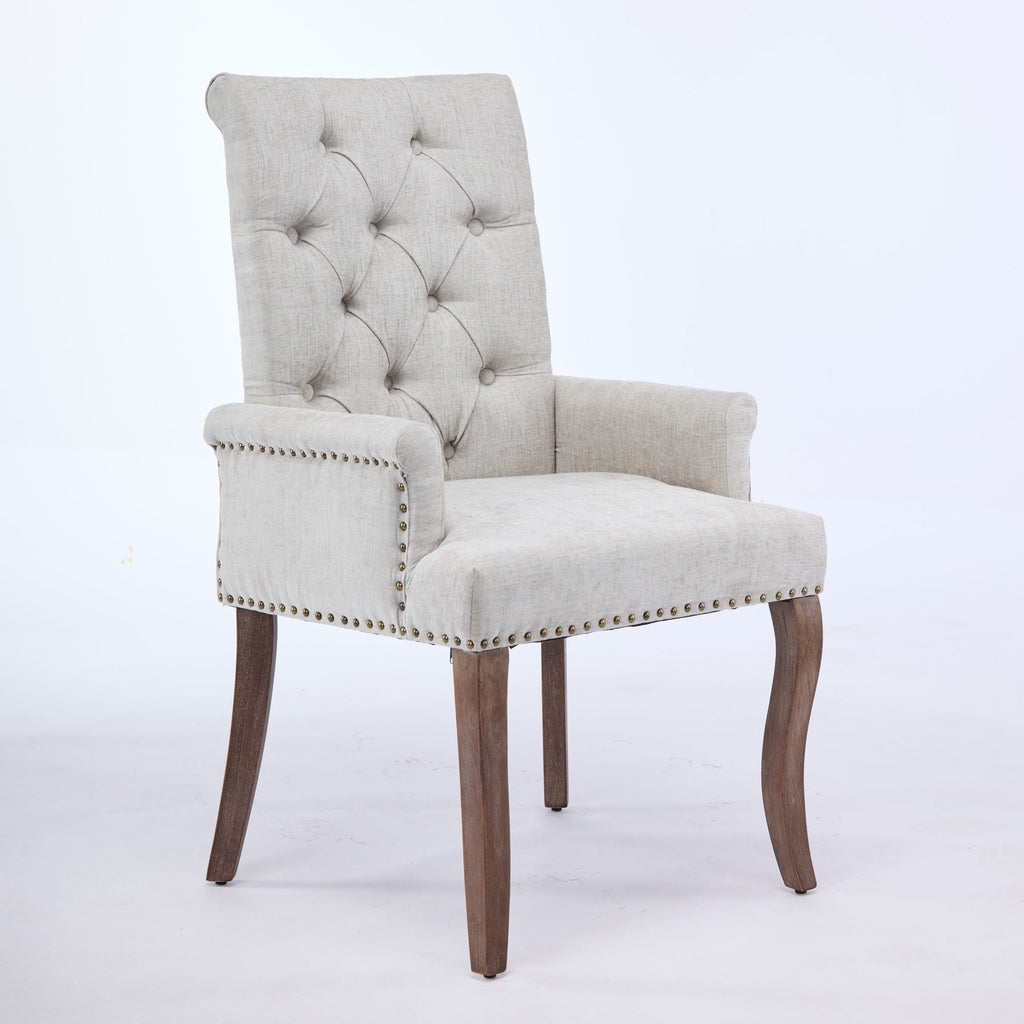 Elegant Upholstered Chenille Fabric Accent Dining Chair
