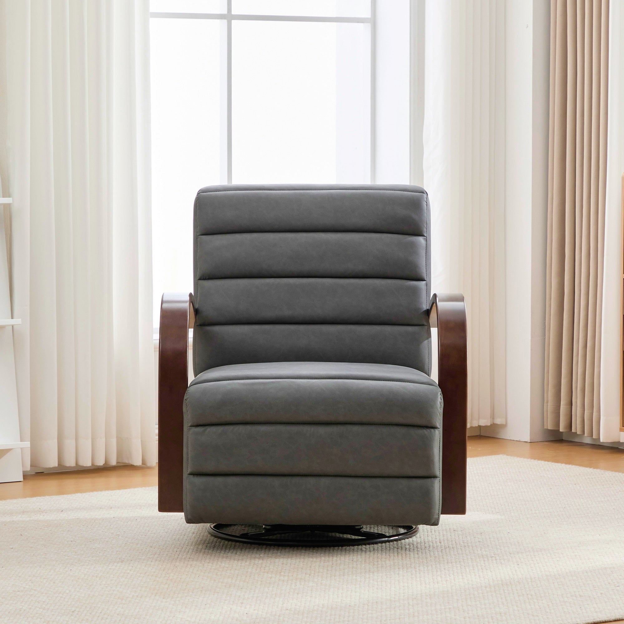 Modern Upholstered 360° Swivel Accent Chair