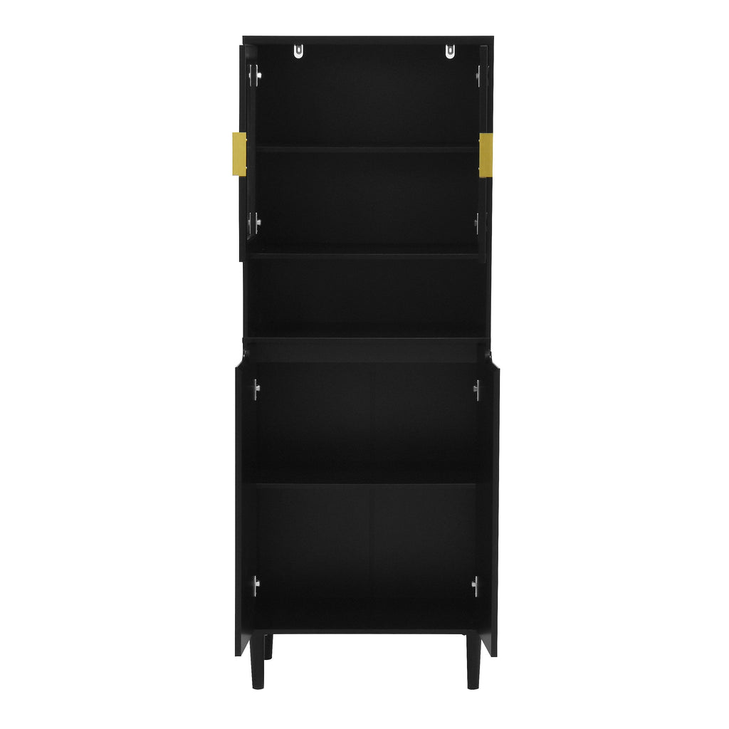 Tempered Glass Door Tall Storage Bookcase