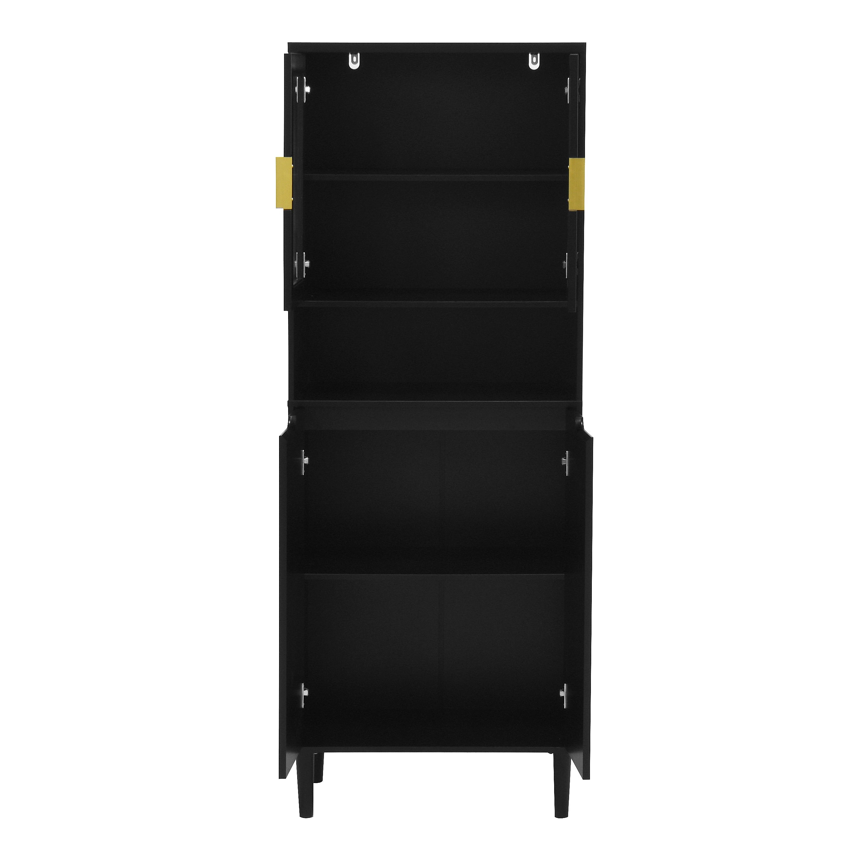 Tempered Glass Door Tall Storage Bookcase