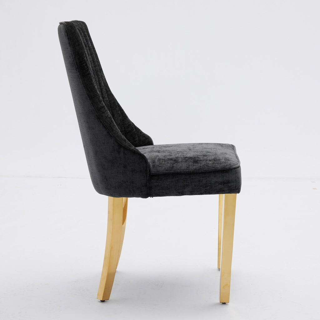 Rayon Cloth Flocking Chenille Dining Chairs (Set of 2 )