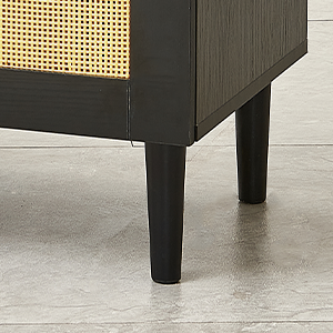 Side Panel Buffet Cabinet with Natural Rattan Door