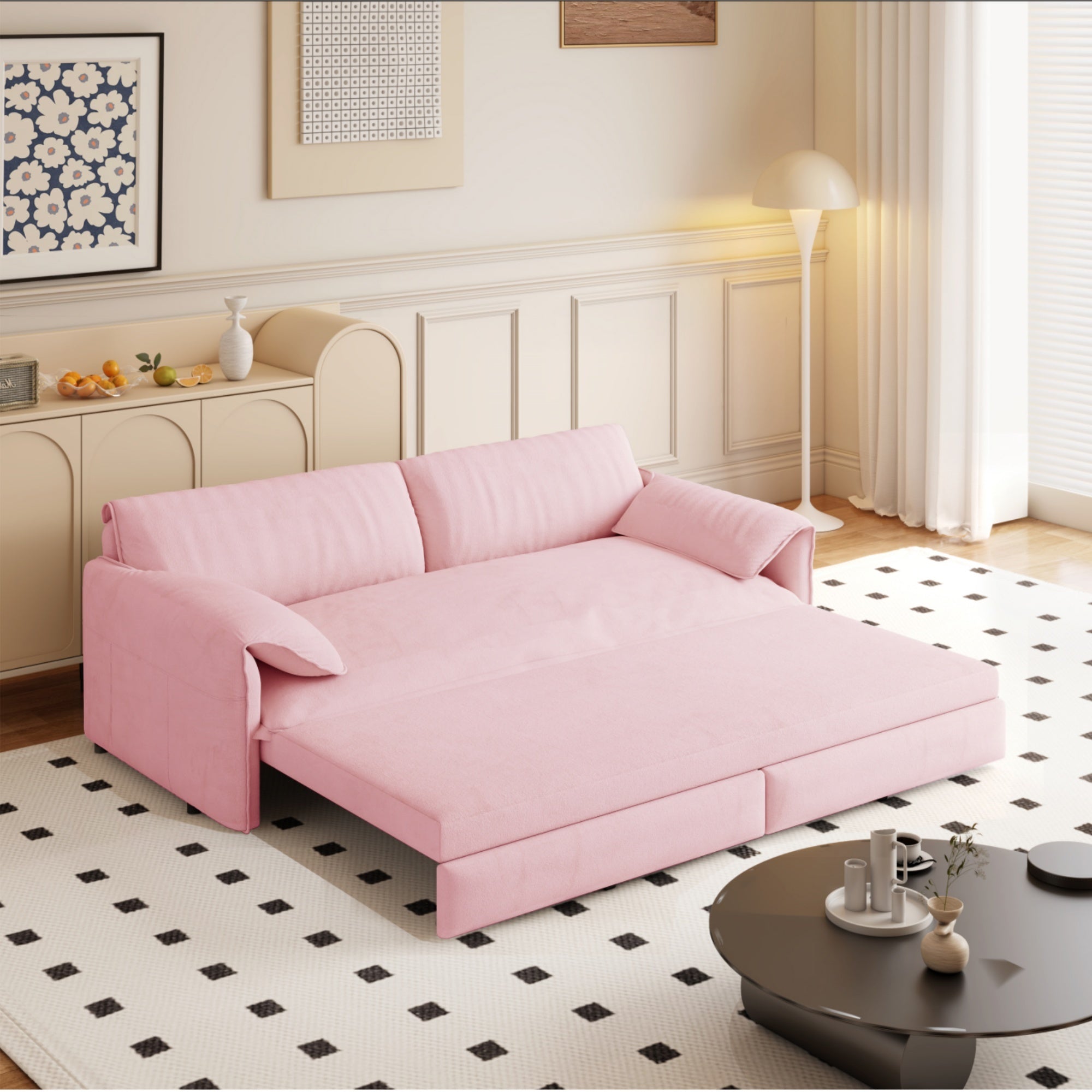 3-in-1 Convertible Sleeper Sofa with Side Storage
