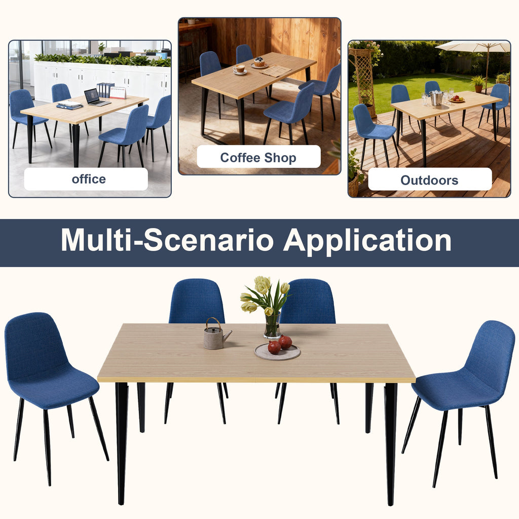 63-inch Farmhouse Industrial Dining Table Set