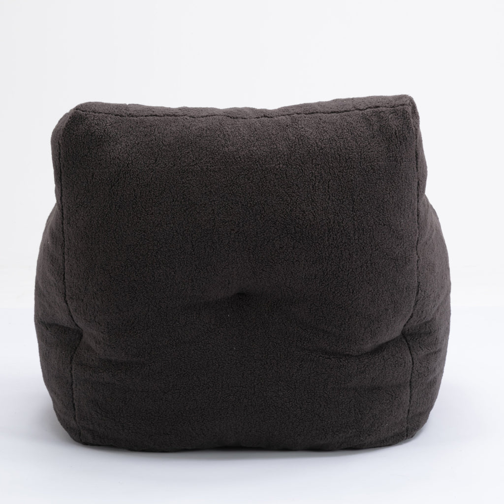 Teddy Fabric Tufted Foam Bean Bag Chair with Memory Sponge