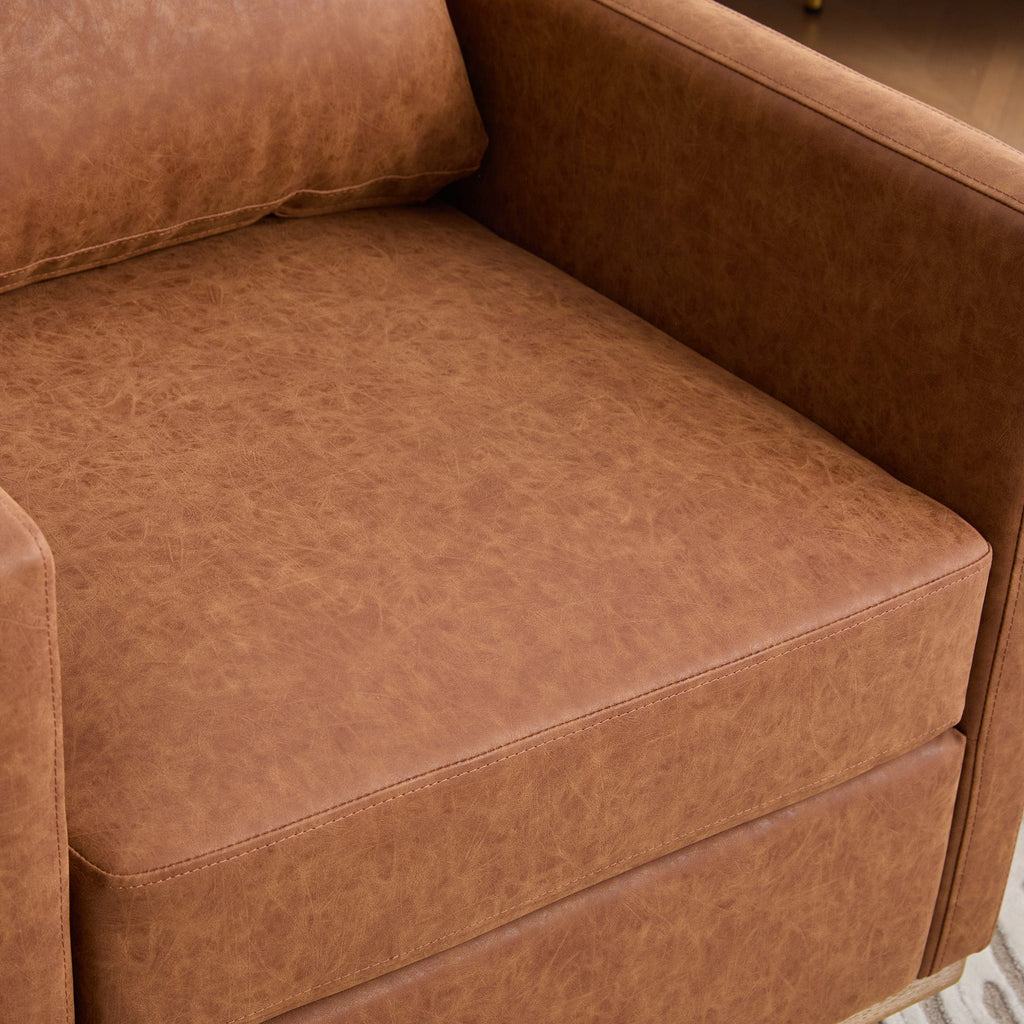 Modern Square Chenille Upholstered Swivel Accent Chair
