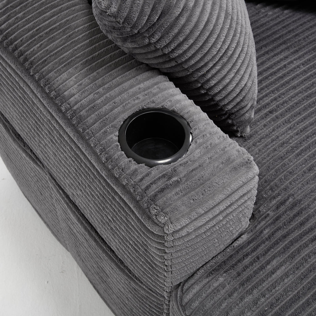 Corduroy Upholstered Chaise Lounge Sofa