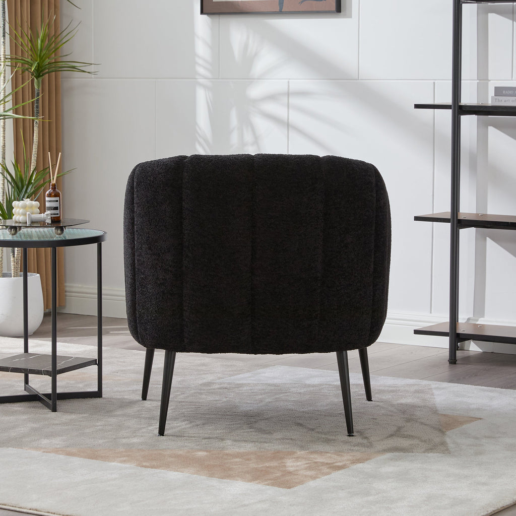 Modern Upholstered Chenille Vanity Barrel Accent Chair