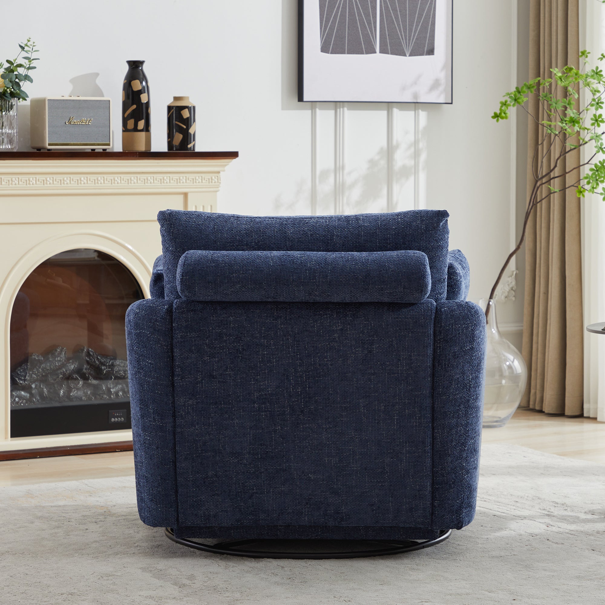 40.55'W Swivel Accent Sofa Chair with 2 Thorw Pillows