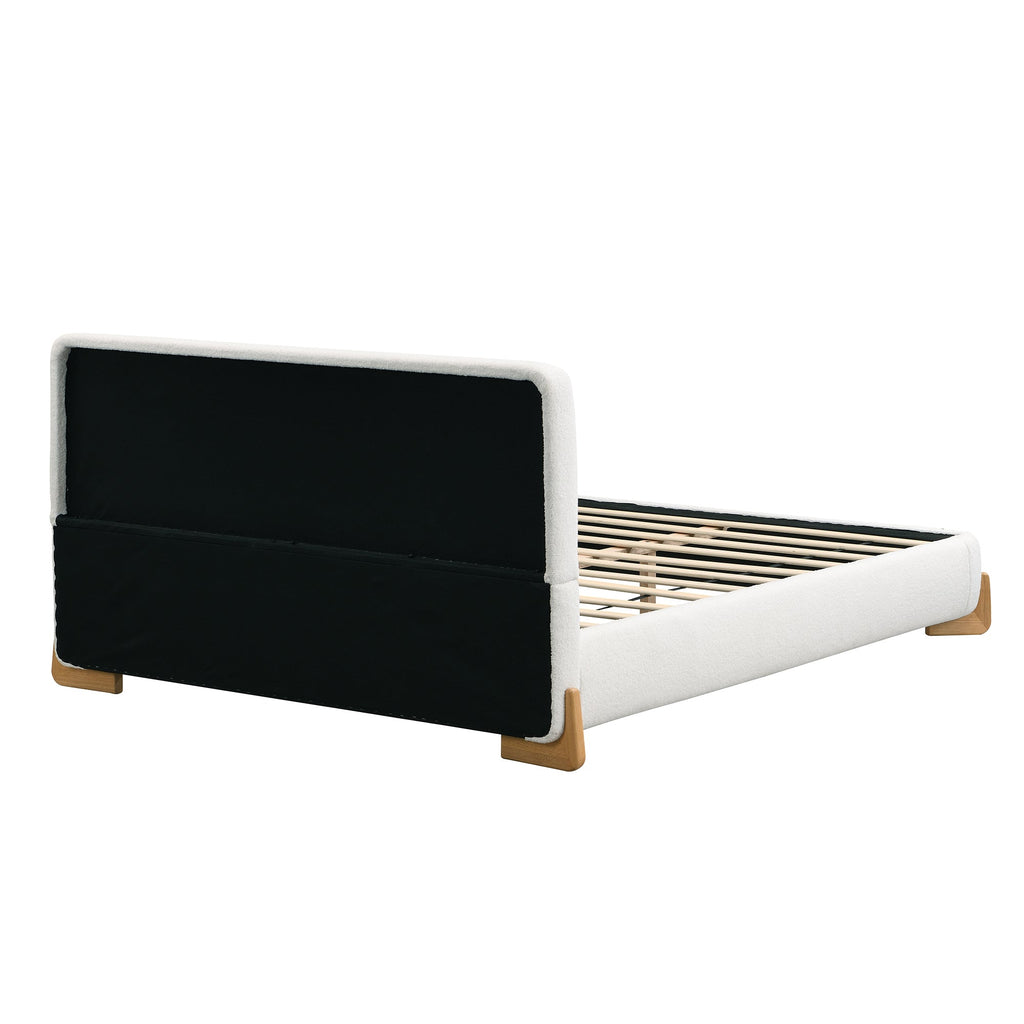Elegant Boucle Upholstered Bed