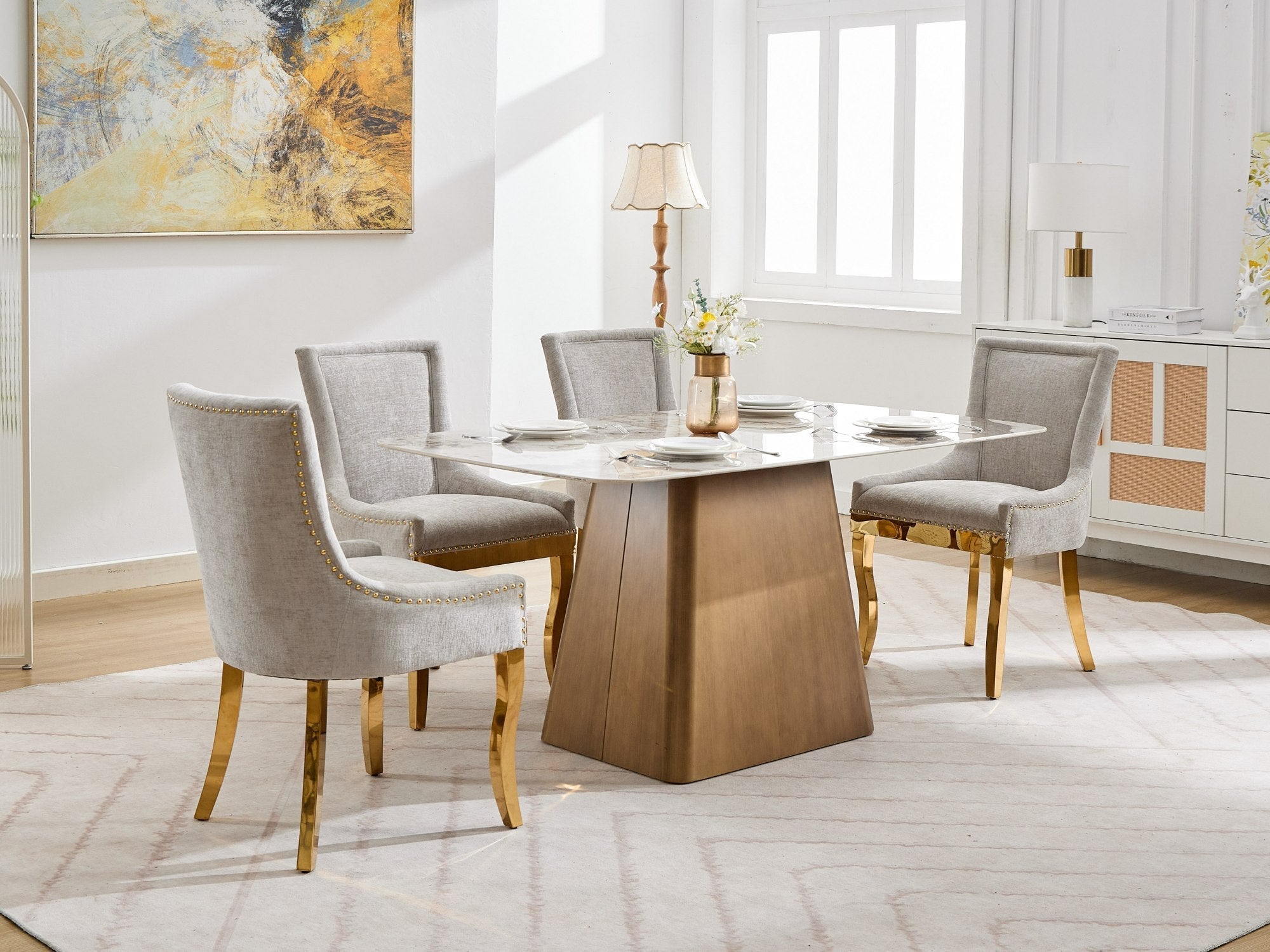 Modern Style Chenille Dining Chairs (Set of 2)