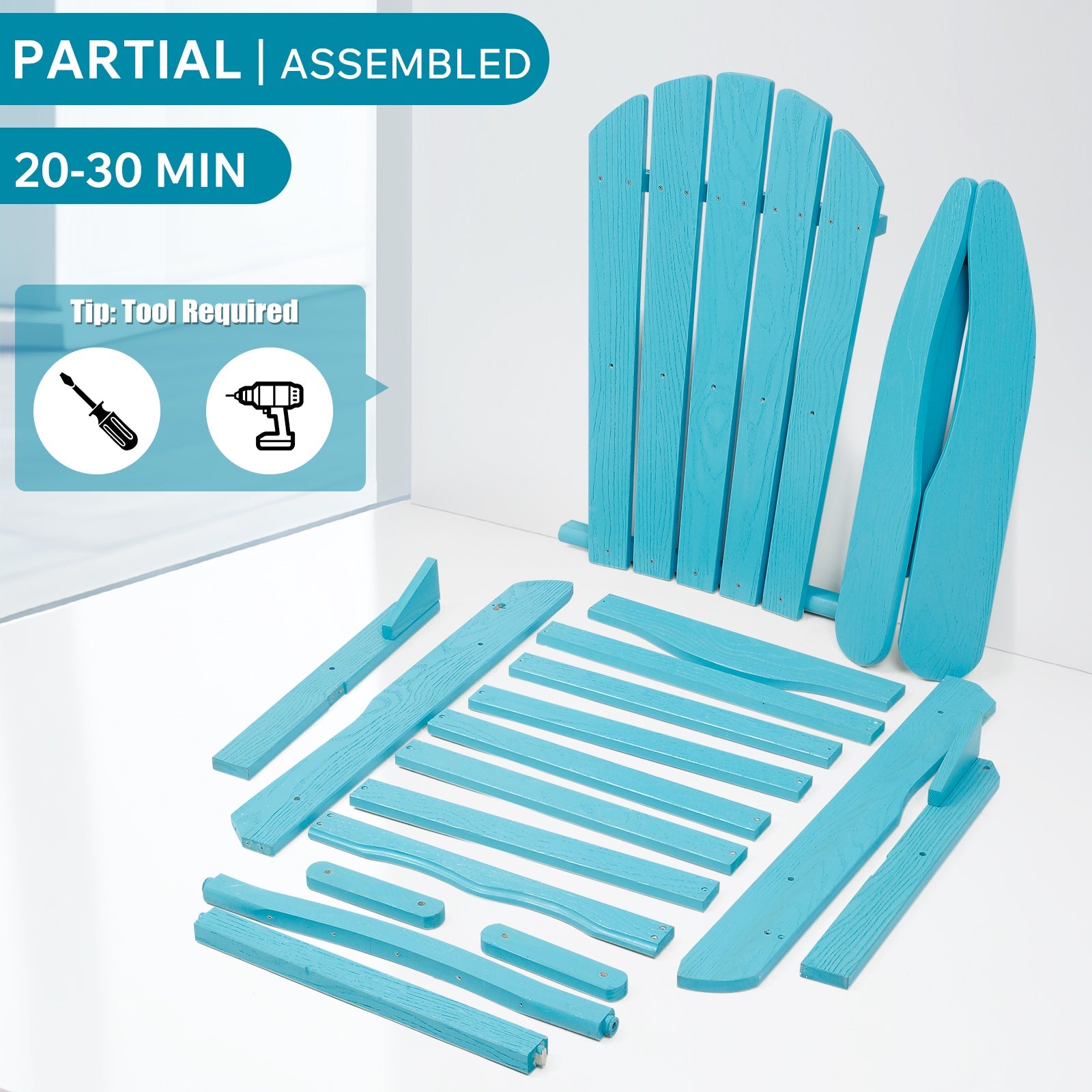 Solid Cedar Folding Adirondack Chair Black Patio 1 Pc Or 2 Pcs Option
