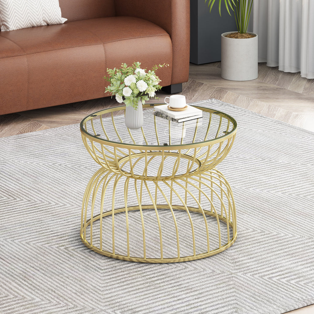 Golden Glass Coffee Table