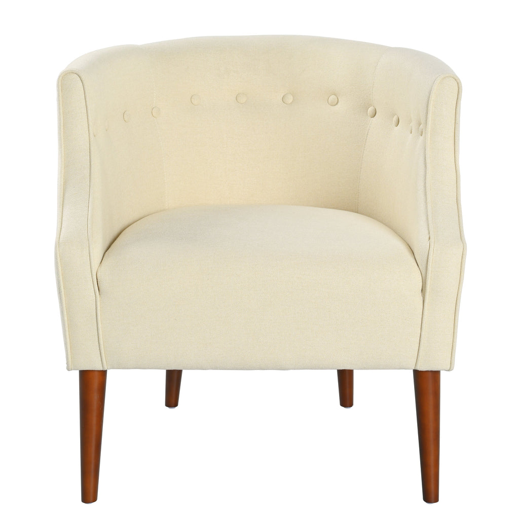 Modern Club Chair with Button-Tufted Back and Tonal Piping