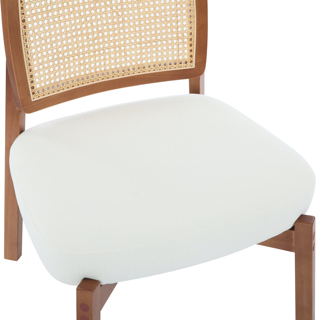 Modern Beige Lounge Chair with Woven Backrest (Set of 2)