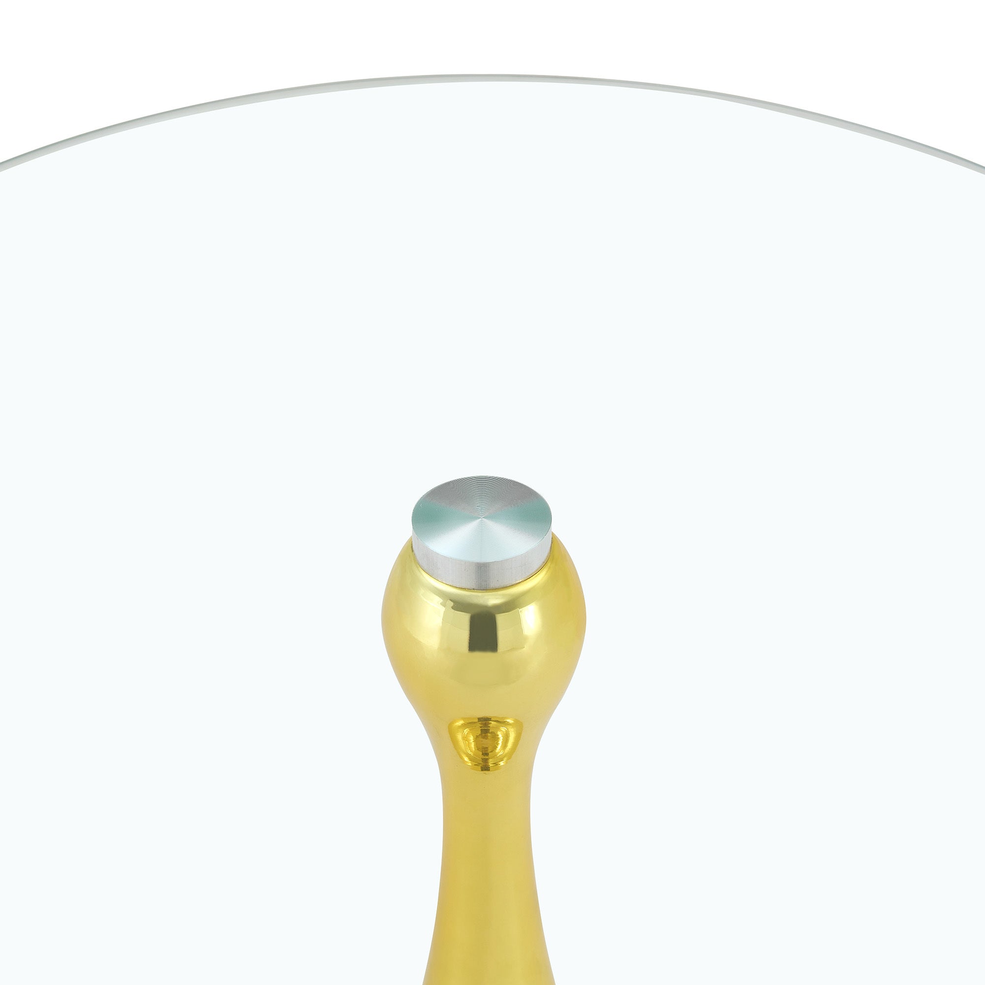 20" Small Luxury Metal Round Side Table with a Glass Top