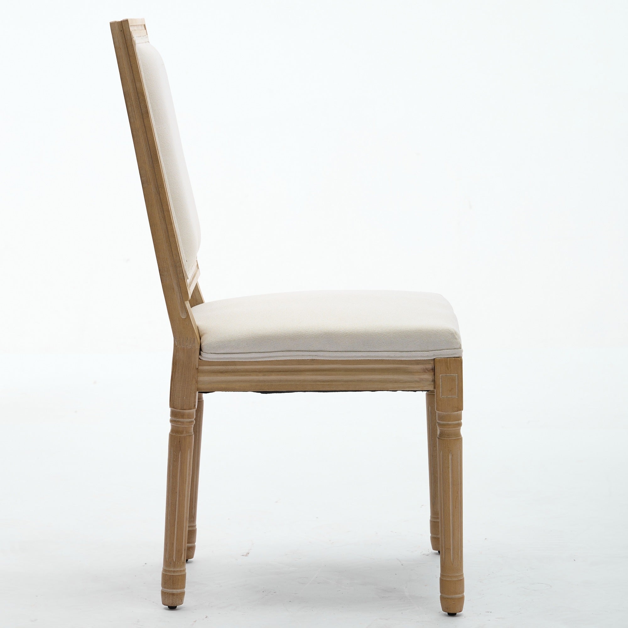 French Louis Dining Chairs with Square Backrest (Set of 2)