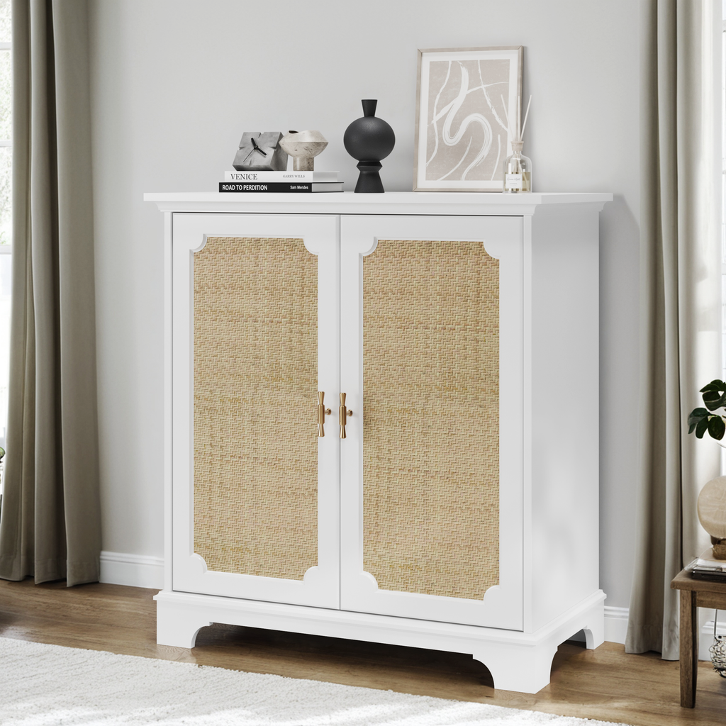 Rattan Decorated Sideboard Buffet Storage