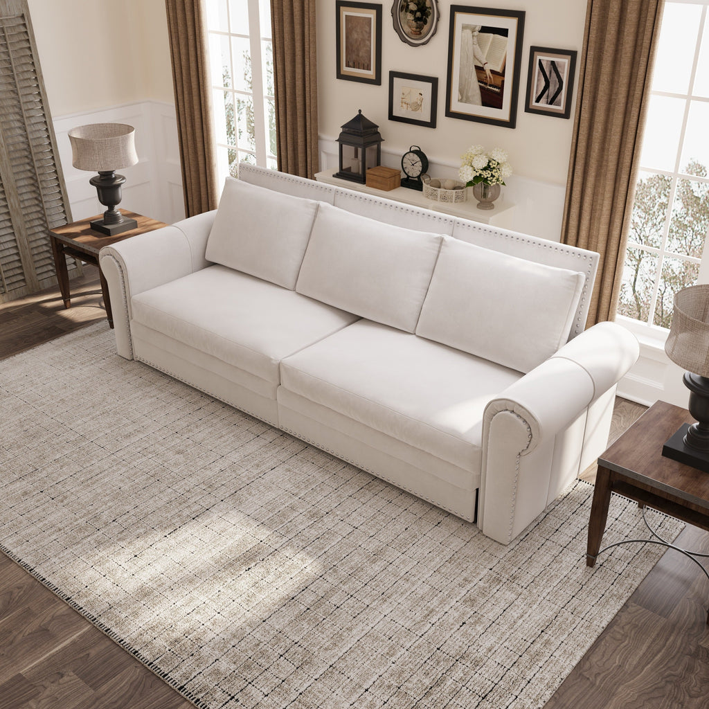 93.7' King Velvet Convertible Sleeper Sofa