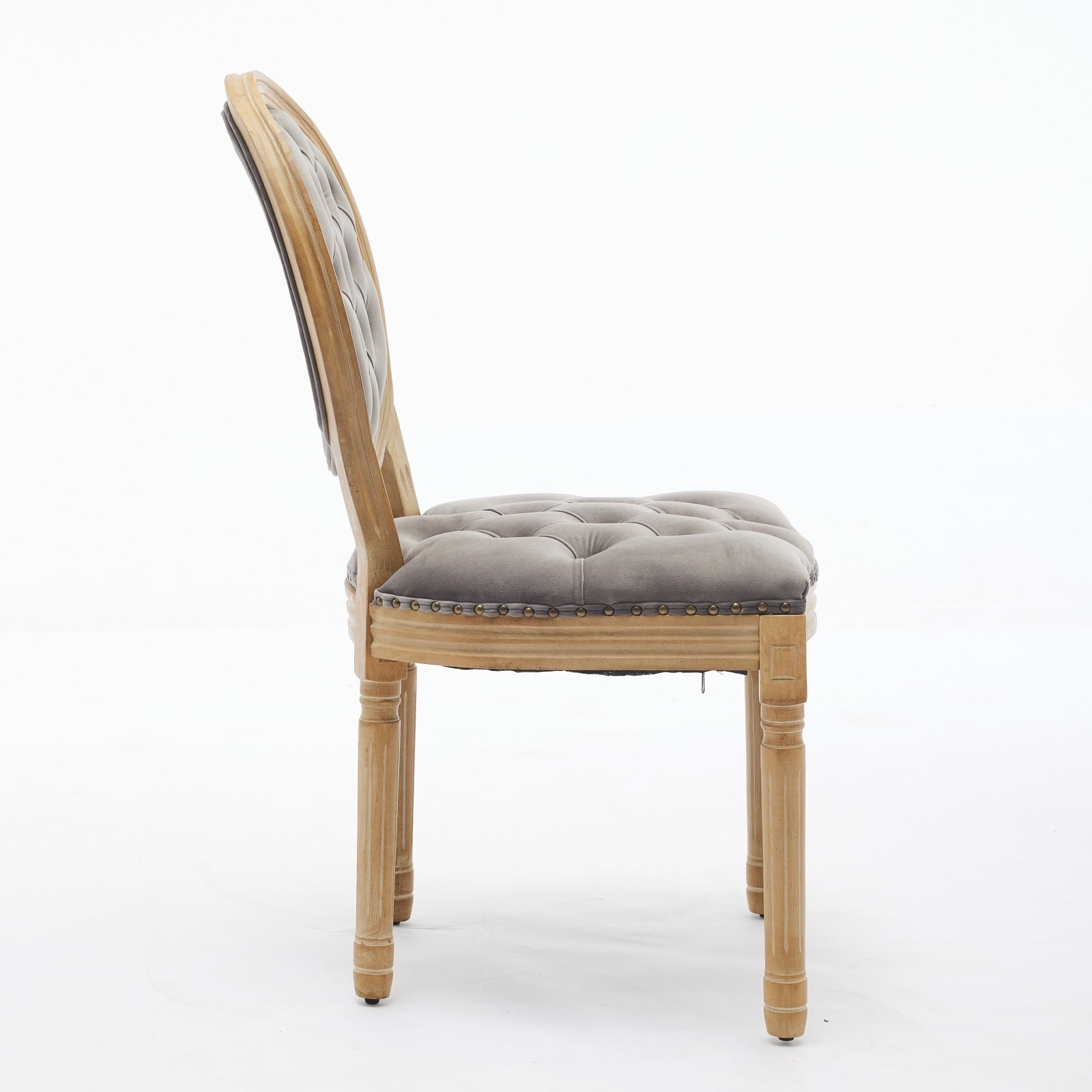 French Style Antique Painting PU Dining Chairs (Set of 2)