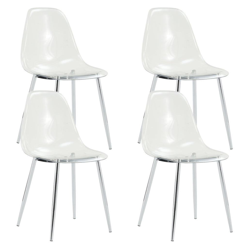 Modern Minimalist Transparent Metal Dining Chairs