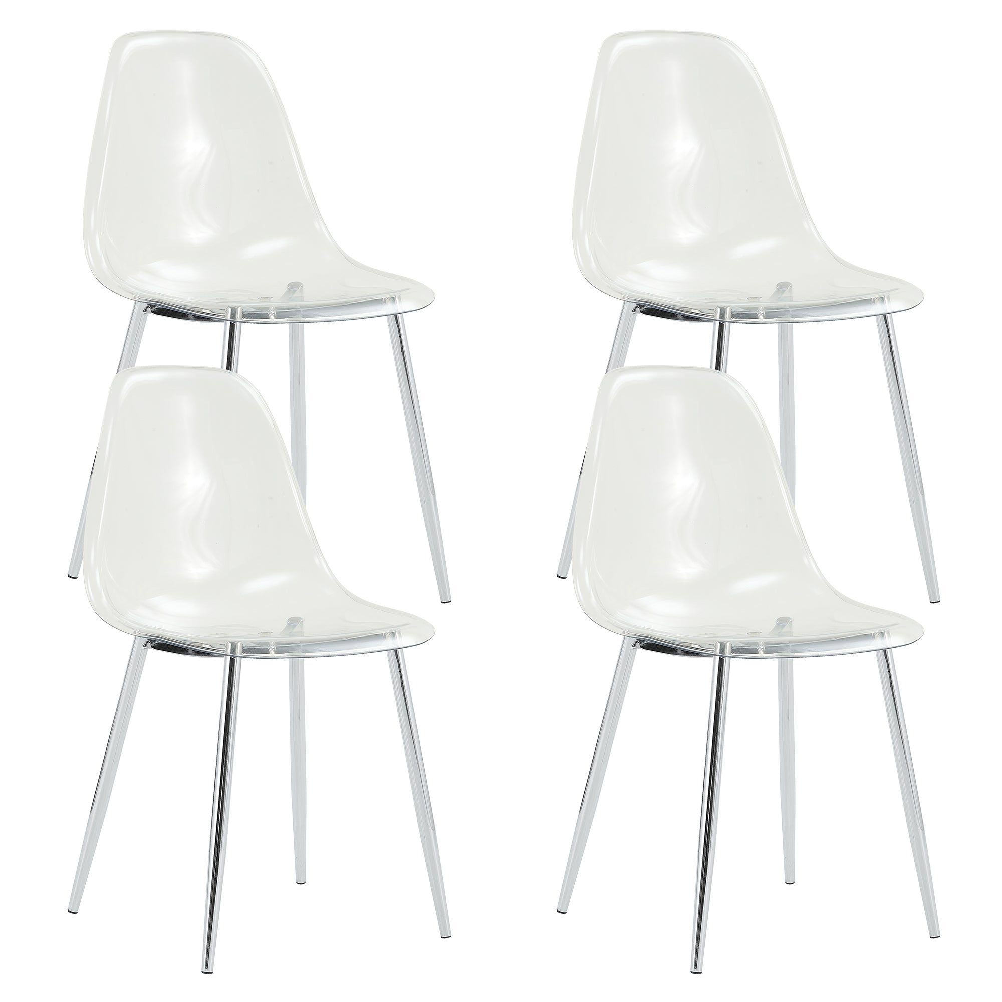 Modern Minimalist Transparent Metal Dining Chairs